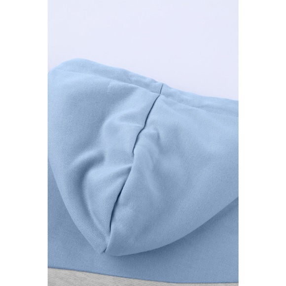 ORANGE GRAY BLUE COWL NECK SLOPING POCKETED DRAWSTRING HOODIE SIZE XL (16-18) - Picture 5 of 11